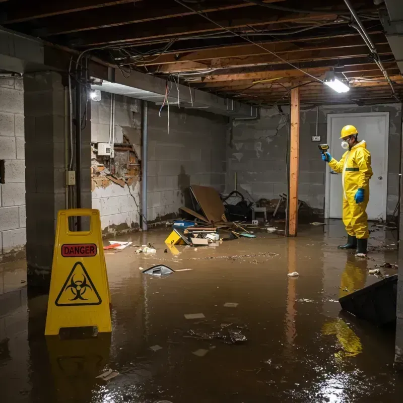 Flooded Basement Electrical Hazard in Clinton County, MO Property