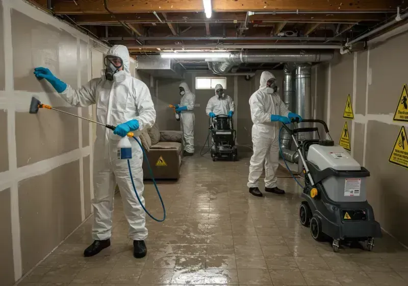 Basement Moisture Removal and Structural Drying process in Clinton County, MO